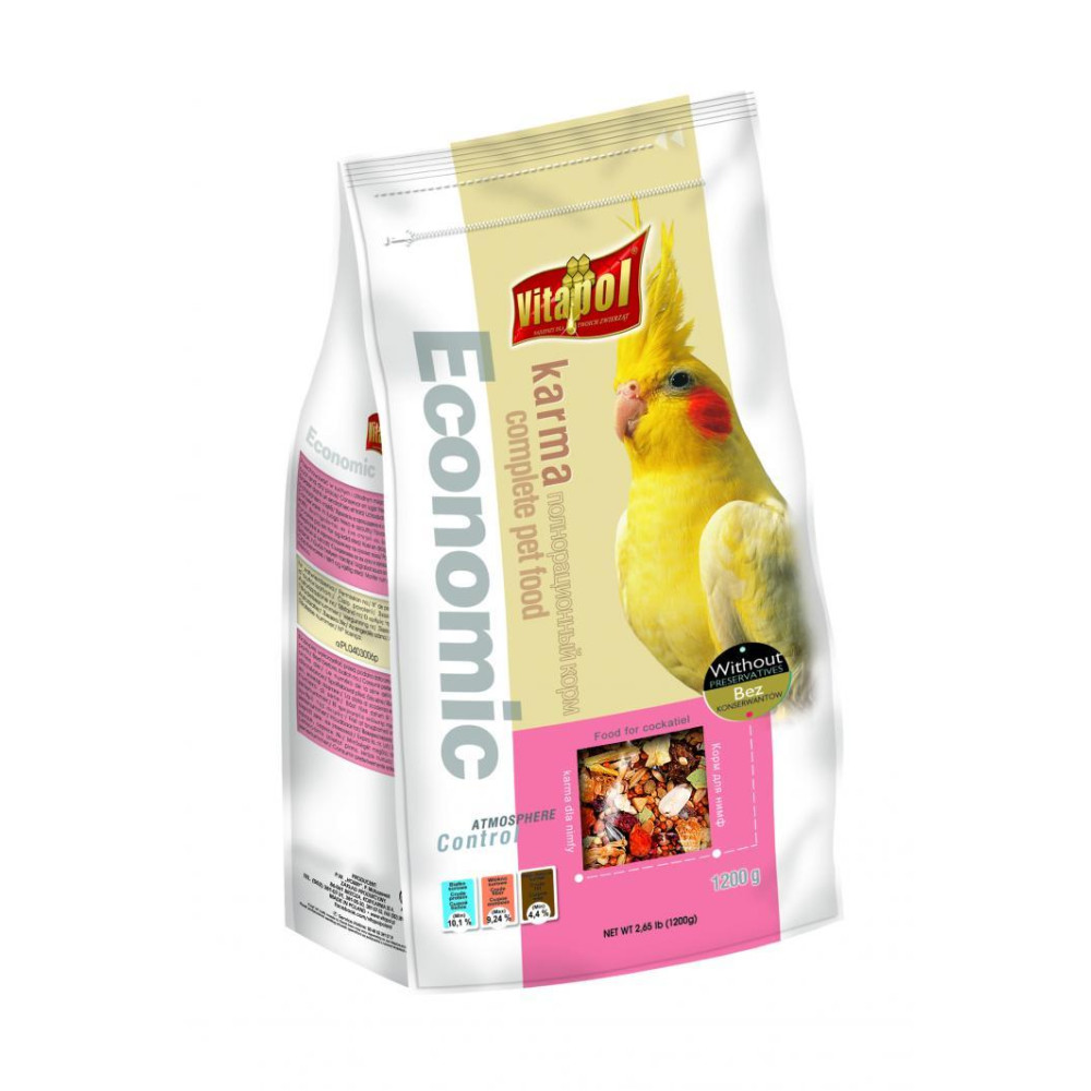 Корм Vitapol Economic для німф, 1200 г Корм Vitapol Economic для німф, 1200 г
