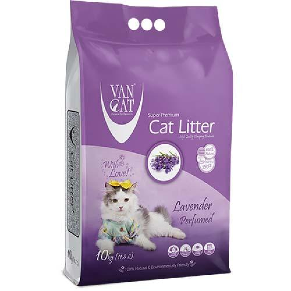 Бентонитовый наполнитель VanCat Lavender для туалета, 10 кг