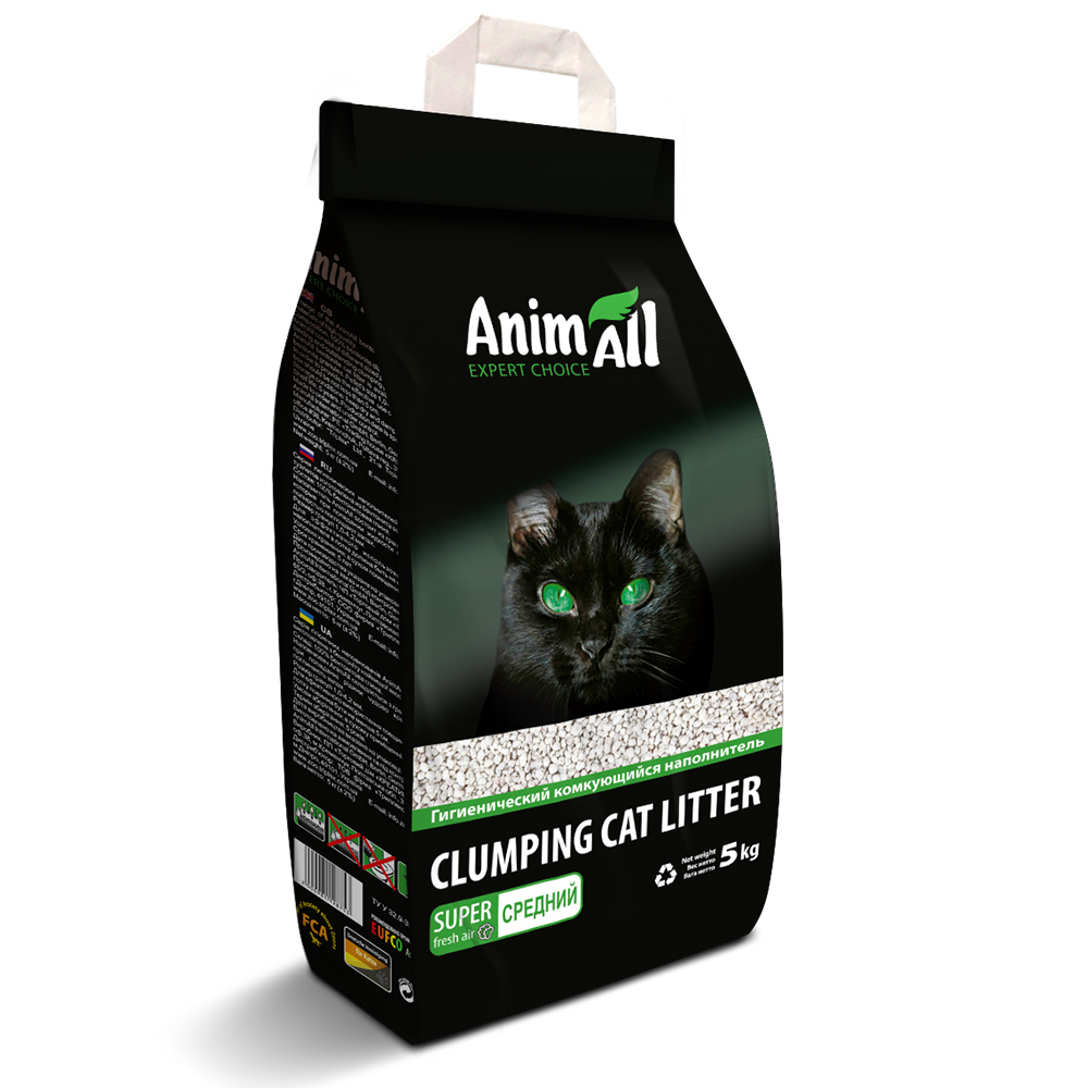 Бентонітовий наповнювач AnimAll без запаху, для котів, 5 кг Бентонітовий наповнювач AnimAll без запаху, для котів, 5 кг