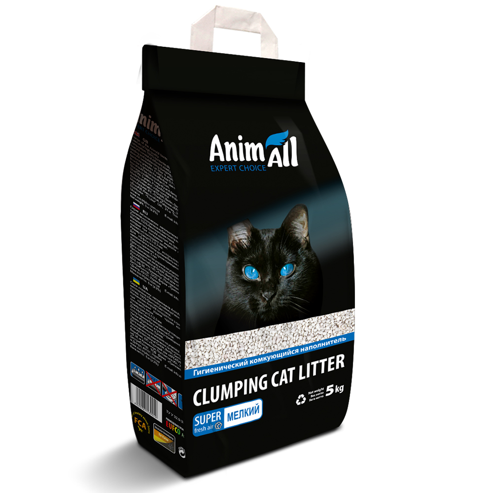 Бентонітовий наповнювач AnimAll дрібна фракція, для котів, 5 кг Бентонітовий наповнювач AnimAll дрібна фракція, для котів, 5 кг