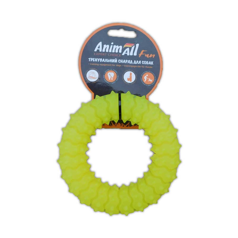 Іграшка AnimAll Fun кільце з шипами, жовте, 12 см