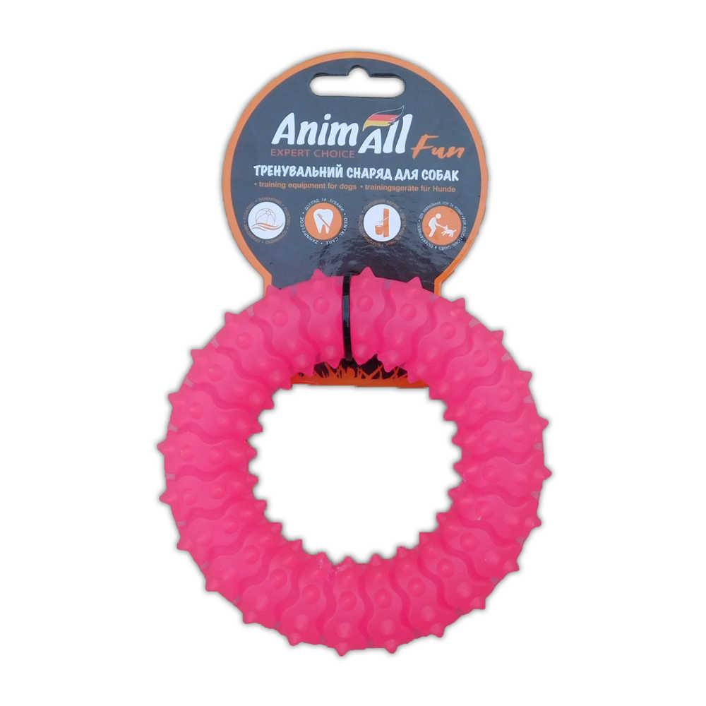 Іграшка AnimAll Fun кільце з шипами, коралове, 12 см