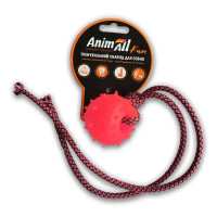 AnimAll Fun іграшка куля з канатом, кораловий, 8 см