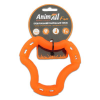 AnimAll Fun іграшка для собак кільце 6 сторін, оранжеве, 12 см