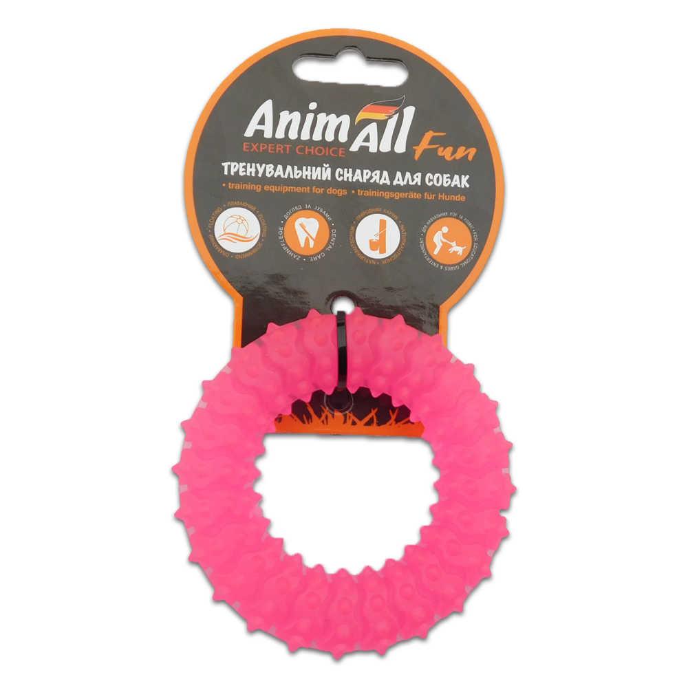 Іграшка AnimAll Fun кільце з шипами, коралове, 9 см