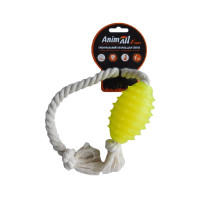 AnimAll Fun іграшка граната з канатом, жовта, 8 см
