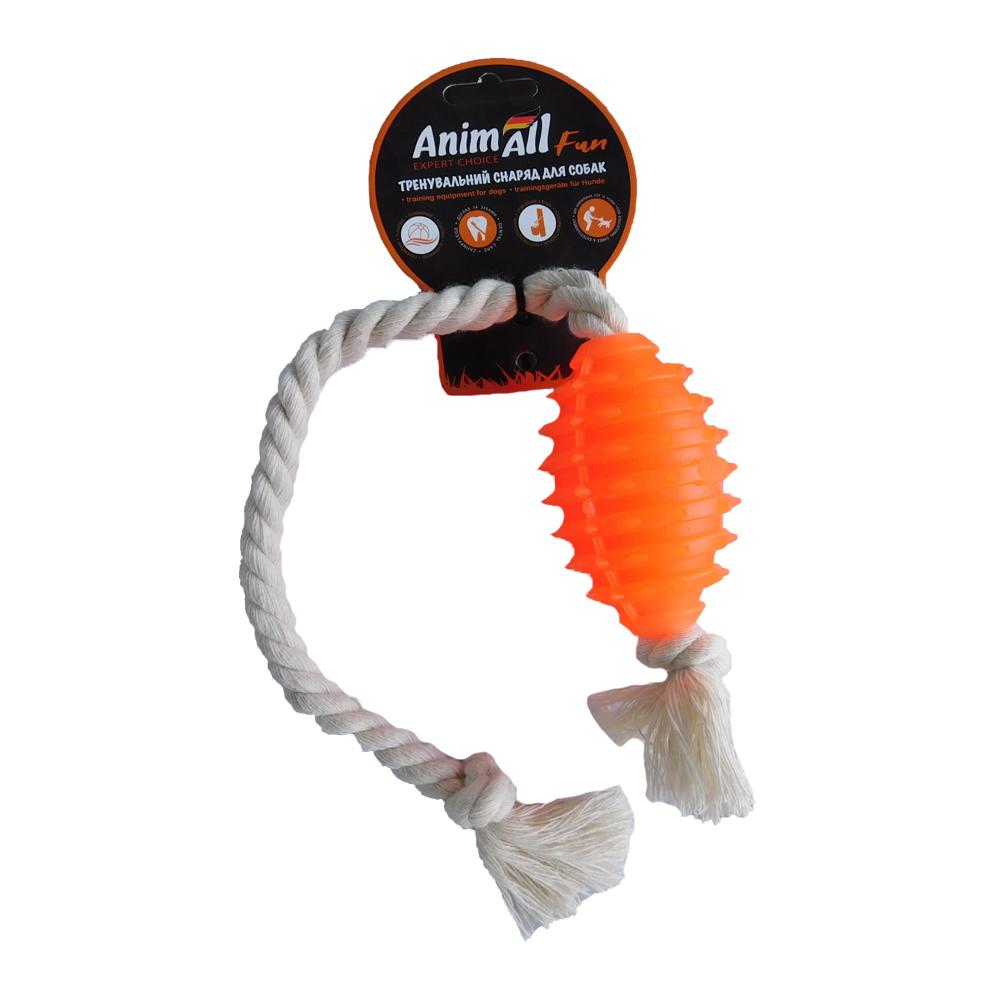 Іграшка AnimAll Fun граната з канатом, помаранчева, 8 см