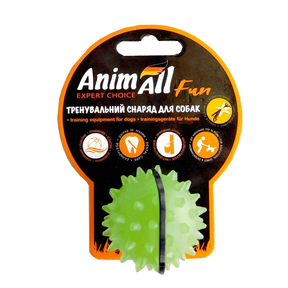 Іграшка AnimAll Fun м'яч каштан для собак, 5 см, зелена