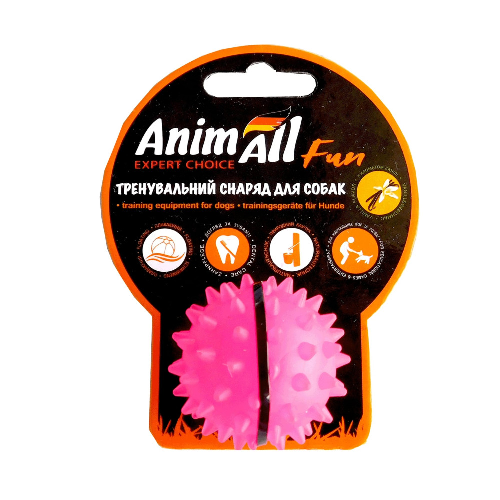 Іграшка AnimAll Fun м'яч каштан для собак, 5 см, коралова