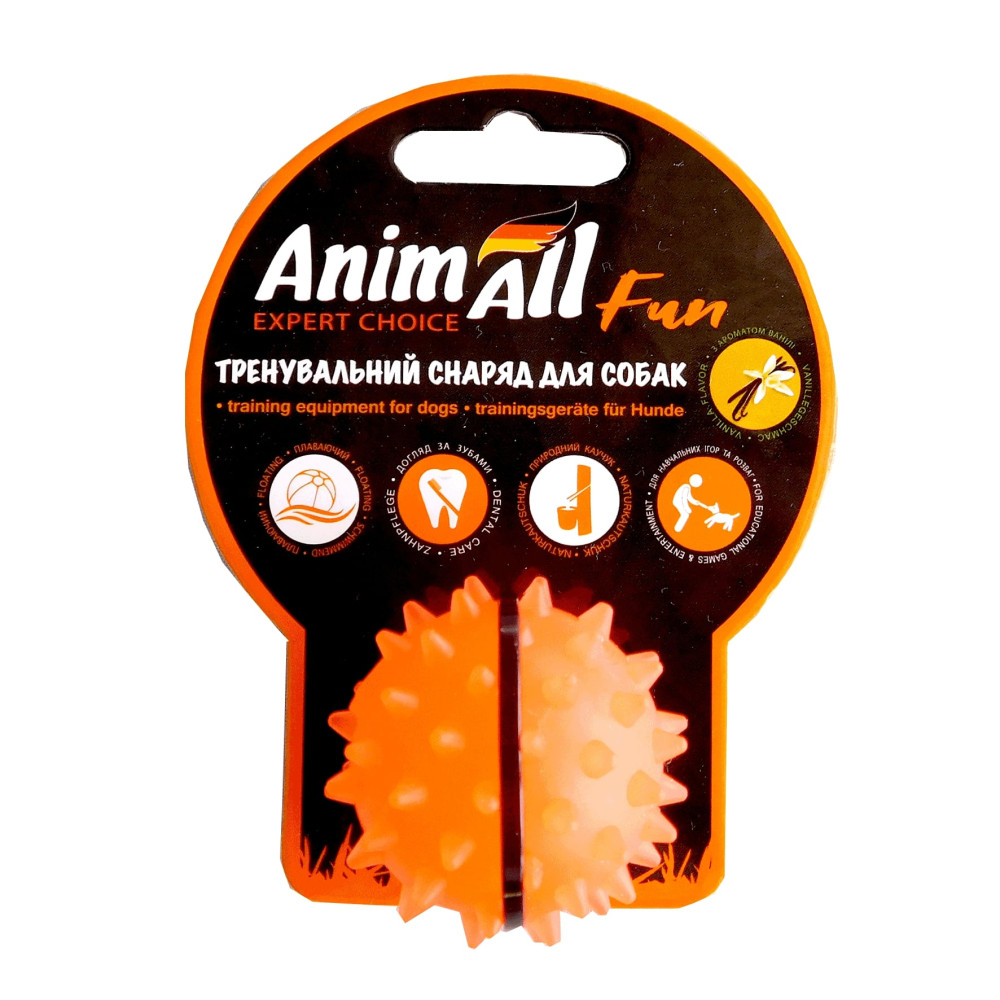 Іграшка AnimAll Fun м'яч каштан для собак, 5 см, помаранчева