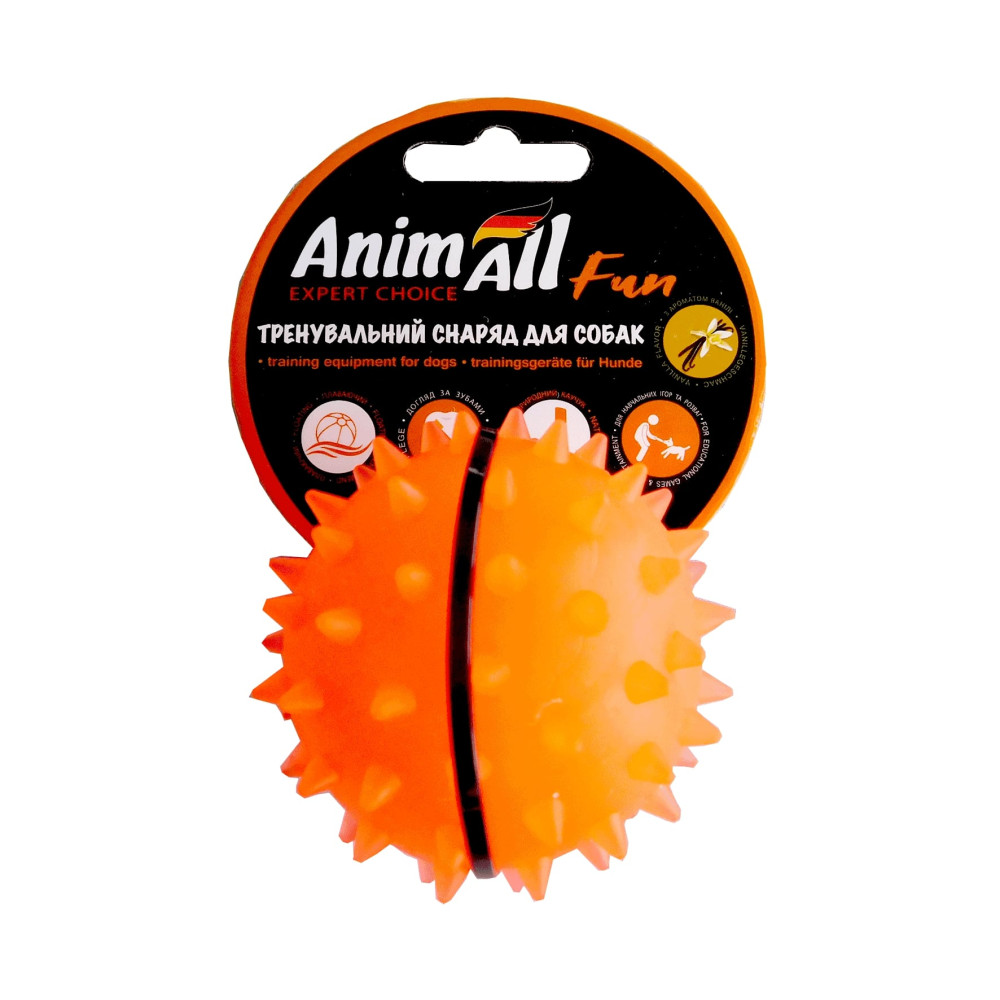 Іграшка AnimAll Fun м'яч каштан для собак, 7 см, помаранчева