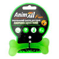 AnimAll Fun іграшка кістка для собак, люмінесцентна, 8 см, зелена