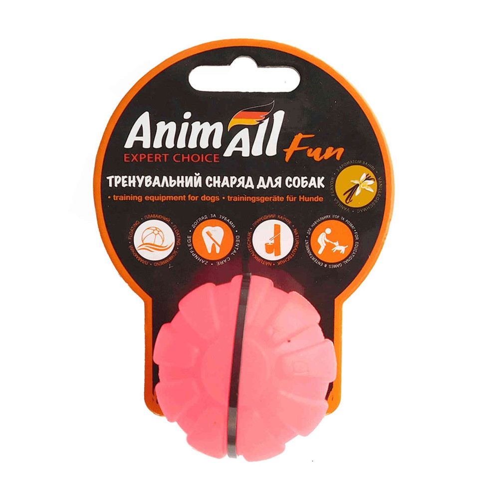 Іграшка AnimAll Fun тренувальний м'яч для собак, 5 см, коралова