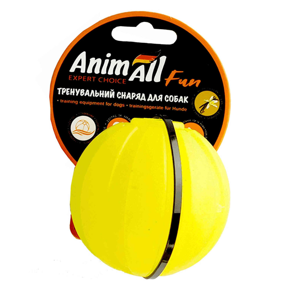 Іграшка AnimAll Fun тренувальний м'яч для собак, 7 см, жовта