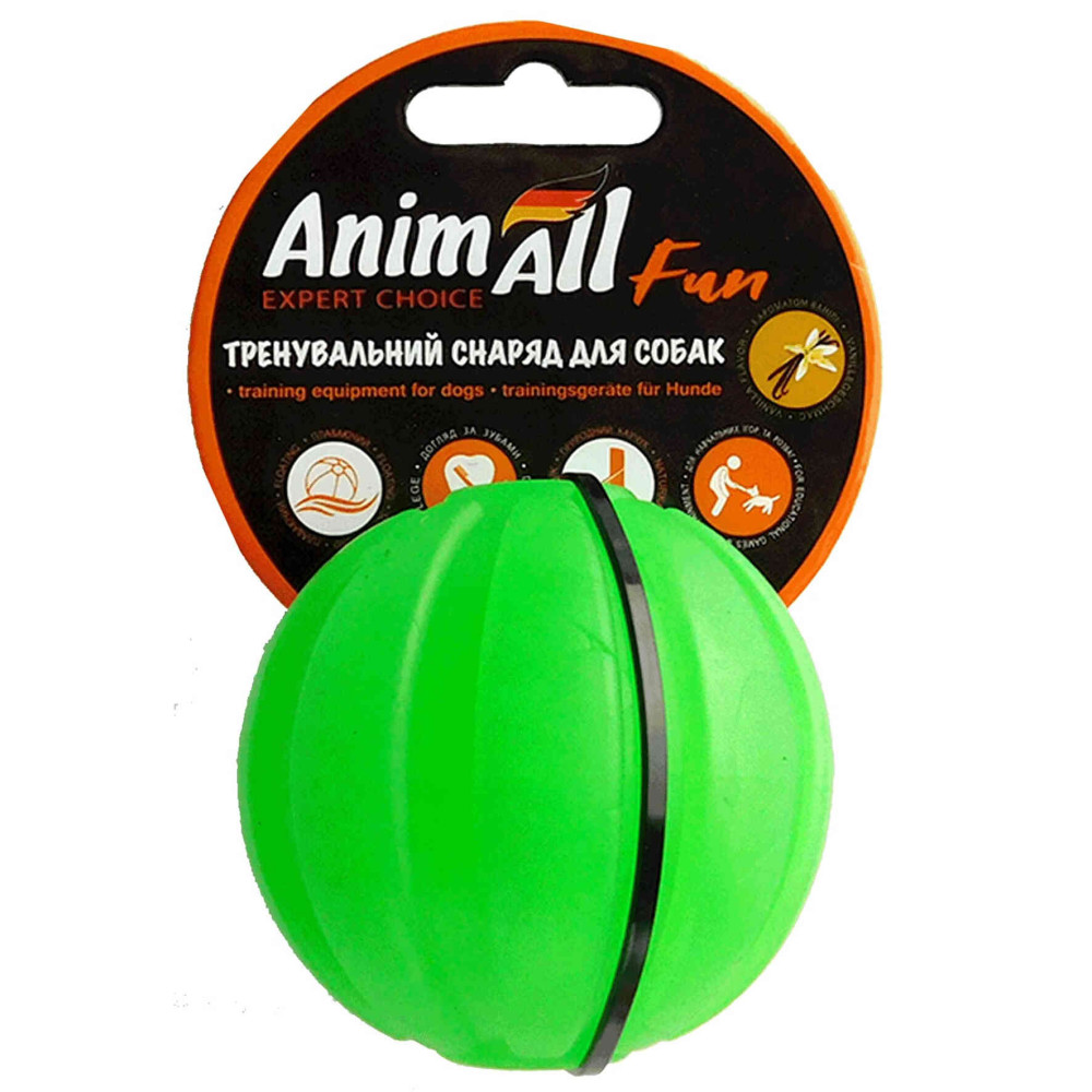 Іграшка AnimAll Fun тренувальний м'яч для собак, 7 см, зелена
