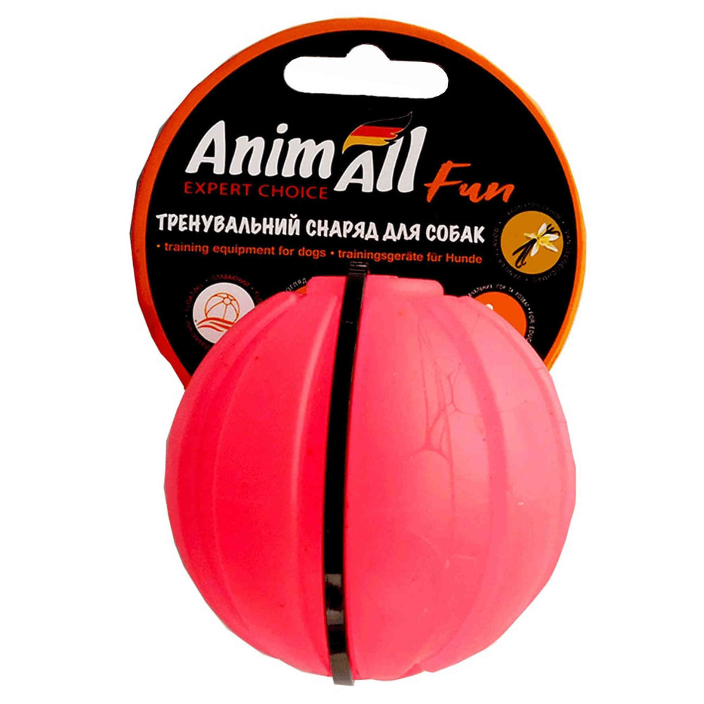 Іграшка AnimAll Fun тренувальний м'яч для собак, 7 см, коралова