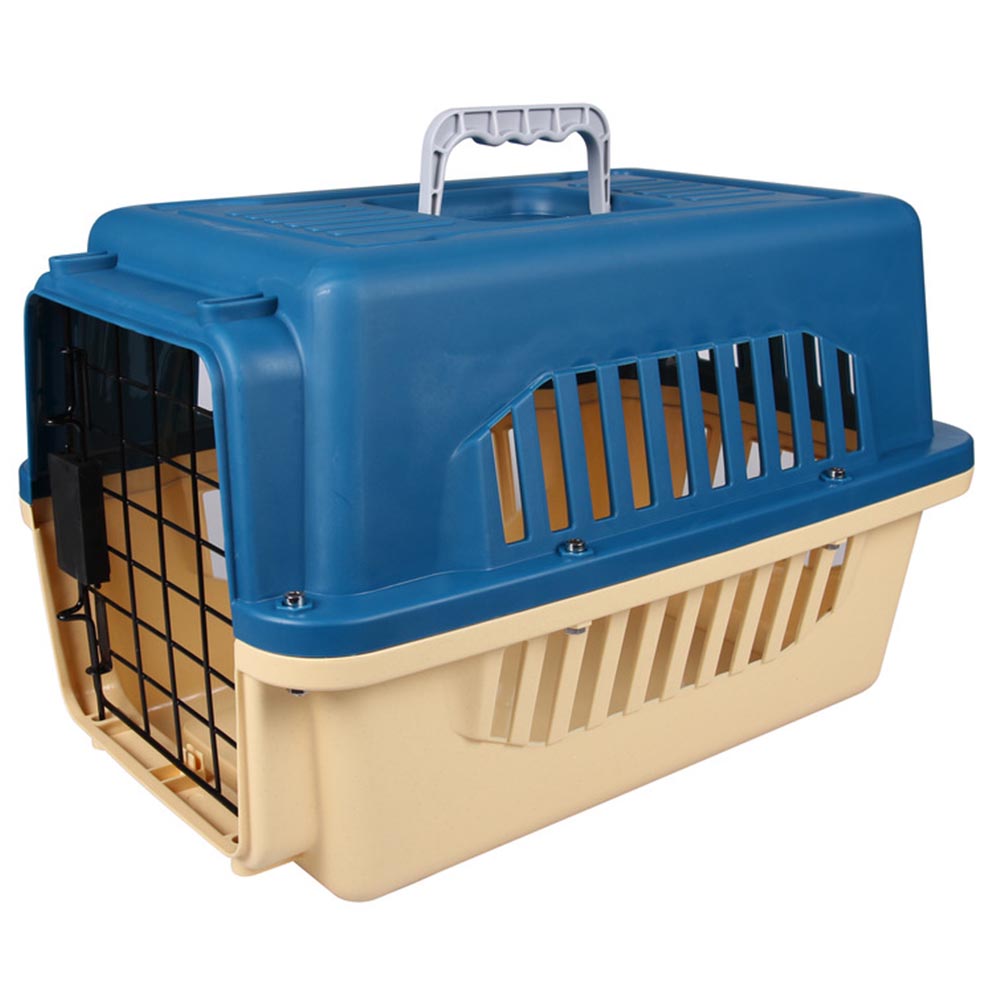 Переноска AnimAll A1104 для котів і собак, бежево-синя, 47×31×30 см