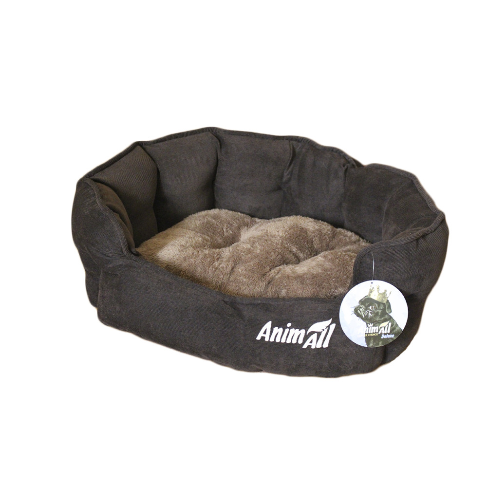 Лежак AnimAll Royal M для собак, коричневий, 53×47×21 см