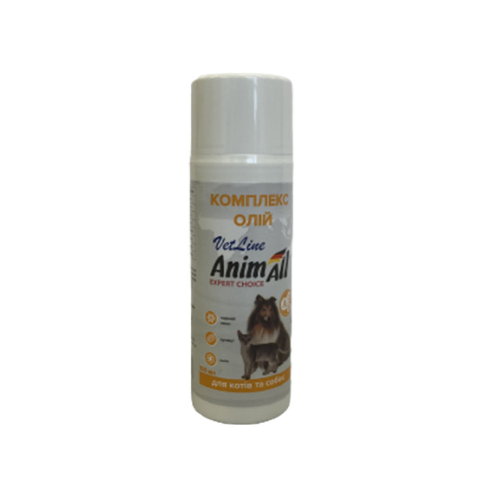 Комплекс масел AnimAll VetLine, чорний кмин/кунжут/льон, 100 мл Комплекс масел AnimAll VetLine, чорний кмин/кунжут/льон, 100 мл