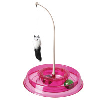 AnimAll CrazZzy іграшка для кота, трек з м'ячем та мишкою, рожева