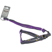 AnimAll Denim набір шлейка та повідець, фіолетовий, 1×120 см/1×28-38 см