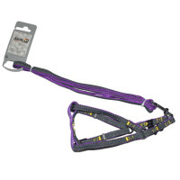 AnimAll Denim набір шлейка та повідець, фіолетовий, 1.5×120 см/1.5×36-46 см