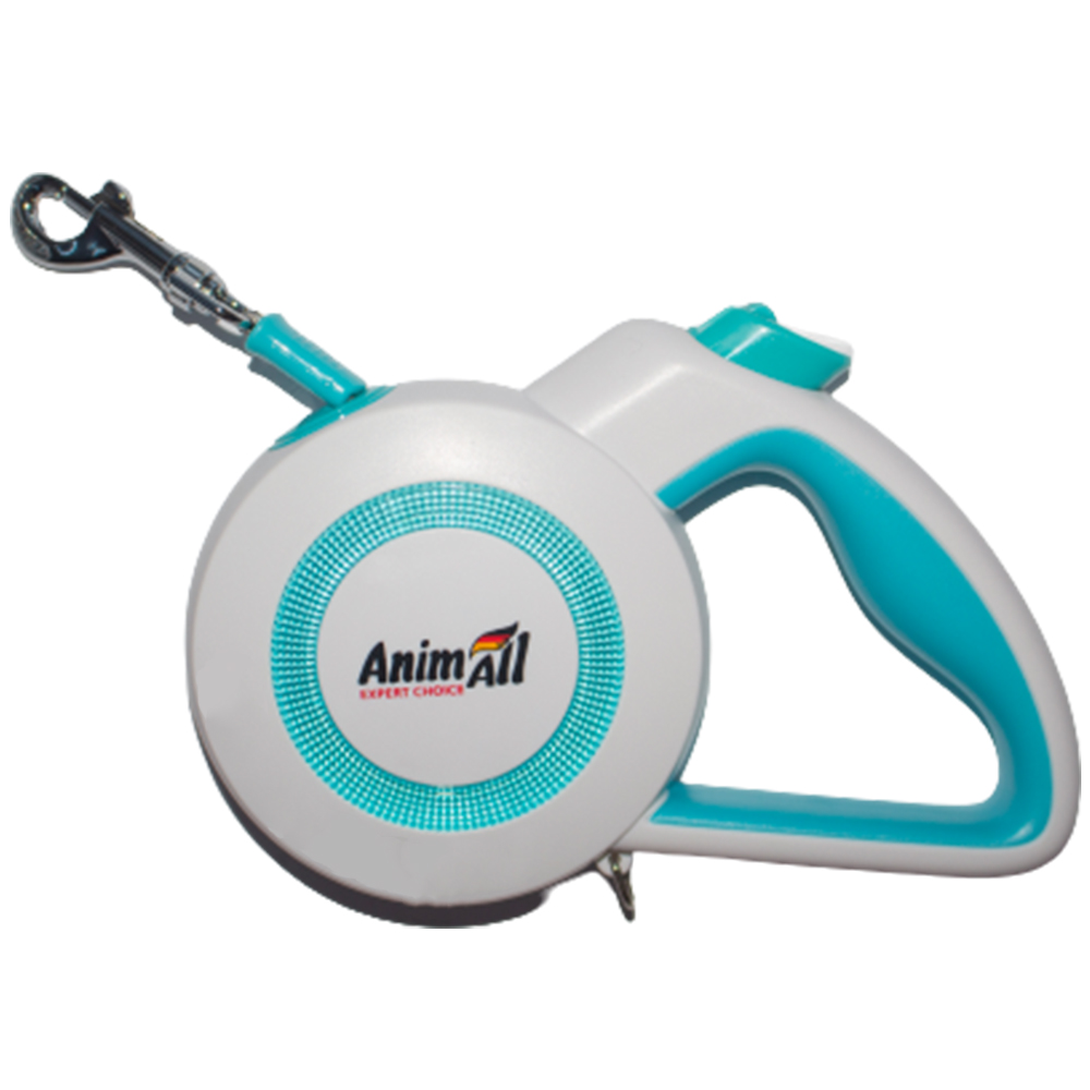 Повідець-рулетка AnimAll Reflector для собак вагою до 15 кг, 3 м, блакитно-біла
