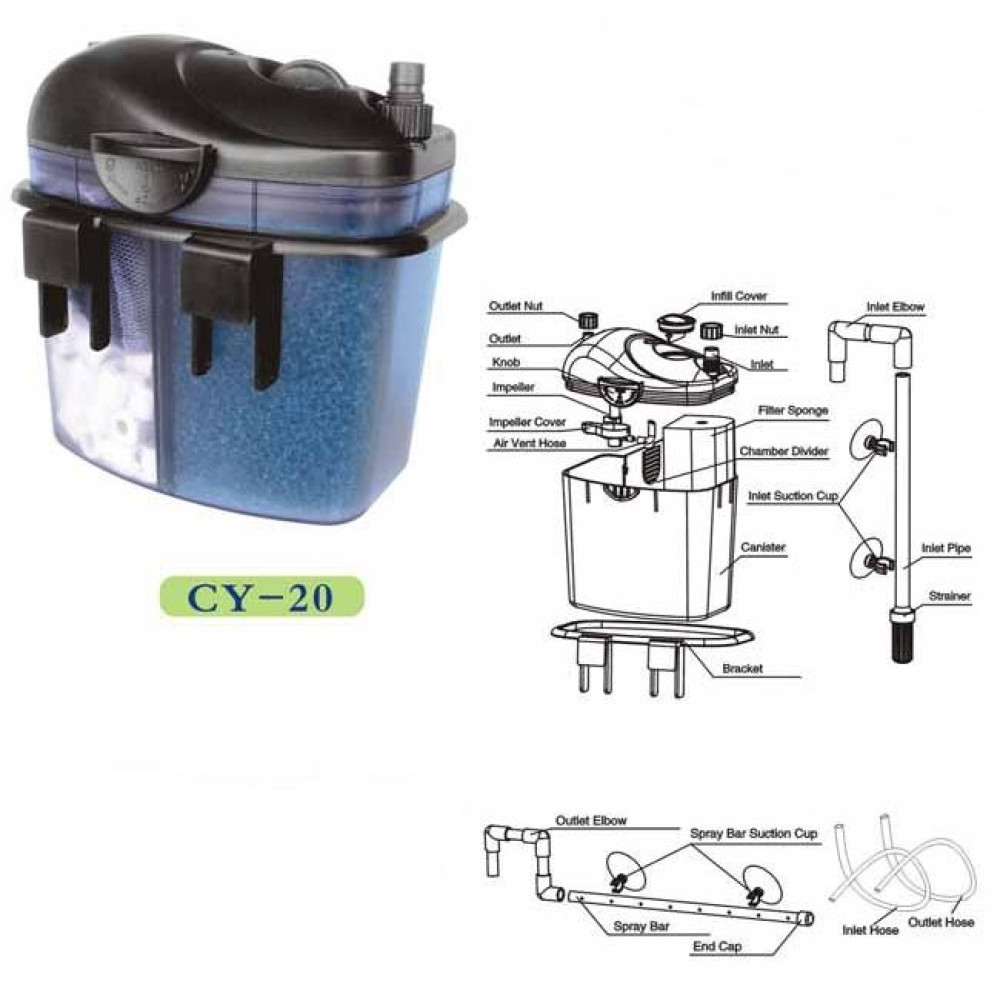 Фильтр Resun Micra CY-20 внешний, для аквариума до 60 литров