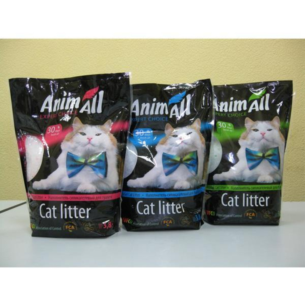 Силікагелевий наповнювач AnimAll Кристали смарагду, для котів, 3.8 л (1.6 кг)