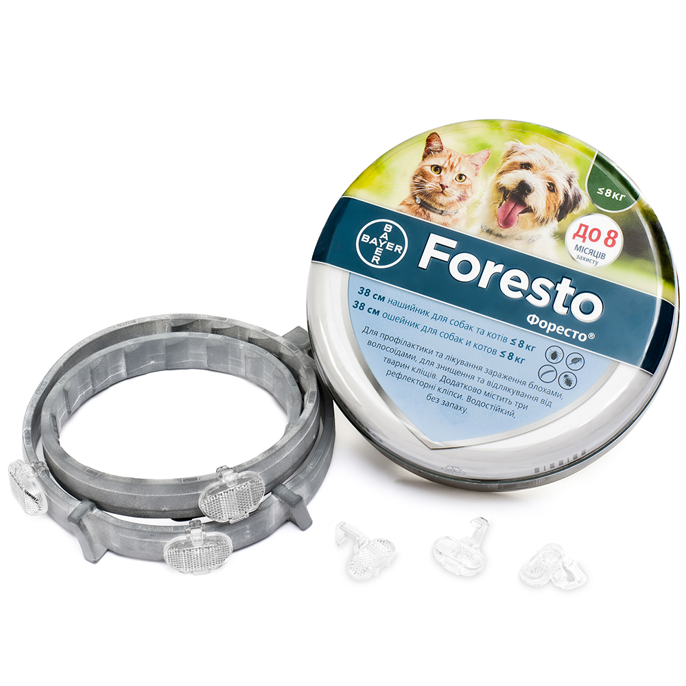 Ошейник Bayer Foresto против блох и клещей для кошек и собак, 38 см Ошейник Bayer Foresto против блох и клещей для кошек и собак, 38 см