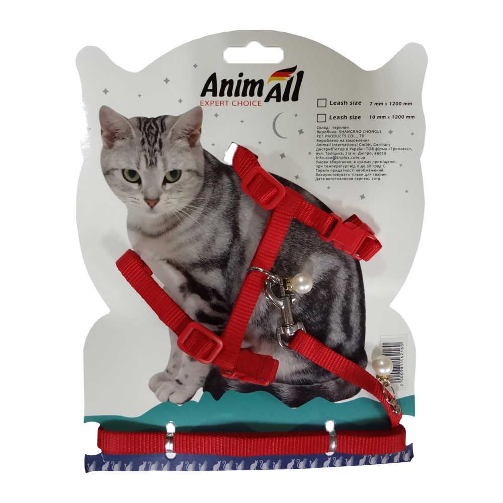 Повідець + шлея AnimAll на блістері для кота 7х1200 мм Повідець + шлея AnimAll на блістері для кота 7х1200 мм