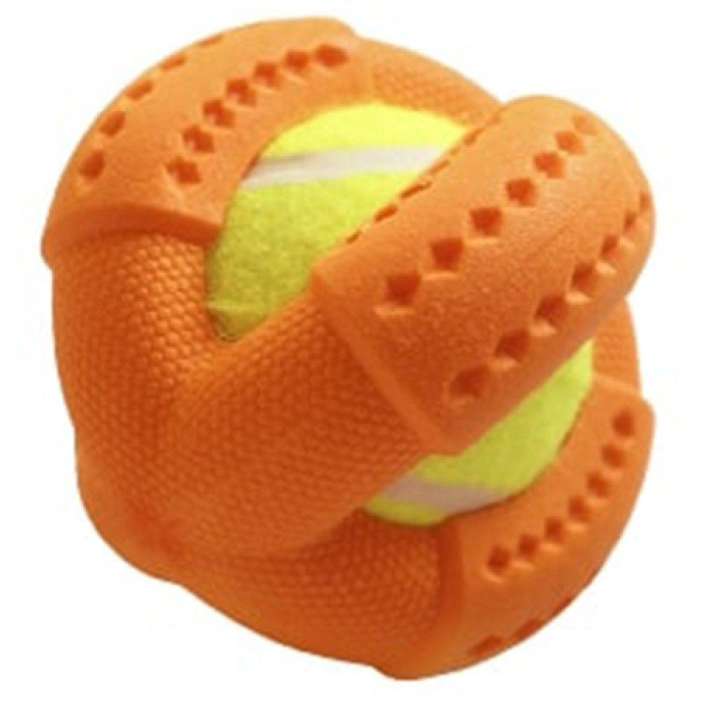 Іграшка AnimAll GrizZzly для собак, тенісний м'яч, жовто-помаранчевий, 9.2 см