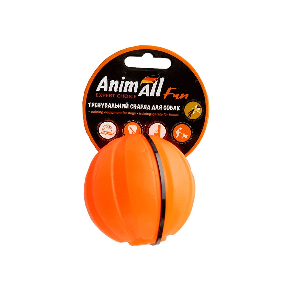 Іграшка AnimAll Fun тренувальний м'яч для собак, 5 см, помаранчева