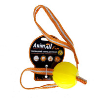 AnimAll Fun іграшка для собак, тренінг м'яч зі шлейкою, жовта, 6 см