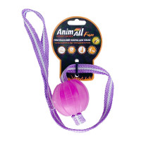 AnimAll Fun іграшка для собак, тренінг м'яч із шлейкою, фіолетова, 6 см