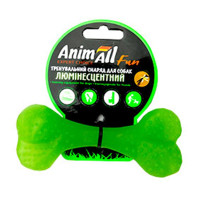 AnimAll Fun іграшка кістка для собак, люмінесцентна, 12 см, зелена