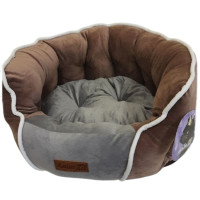 AnimAll Rolyal Soft S COFFEE - GREY лежанка для собак та котів, сіро-коричнева, 48×42×20 см