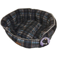 AnimAll Royal Soft-2 M BLACK-MARINE лежанка для собак та котів, клітинка, 59×53×23 см