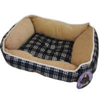 AnimAll Nena Soft M GREEN лежанка для собак та котів, клітинка, 55×43×17 см