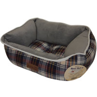 AnimAll Nena Soft S WHITE - RED лежанка для собак та котів, клітинка, 45×35×16 см
