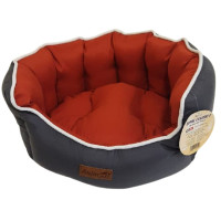 AnimAll Rolyal Classic S GRAY - RED лежанка для собак та котів, сіро-червона, 48×42×20 см