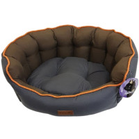 AnimAll Royal Classic L GRAY - BEIGE лежанка для собак та котів, сіра, 59×53×20 см