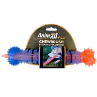AnimAll Fun Іграшка жувальна щітка-кістка 24 см, оранжево-синя