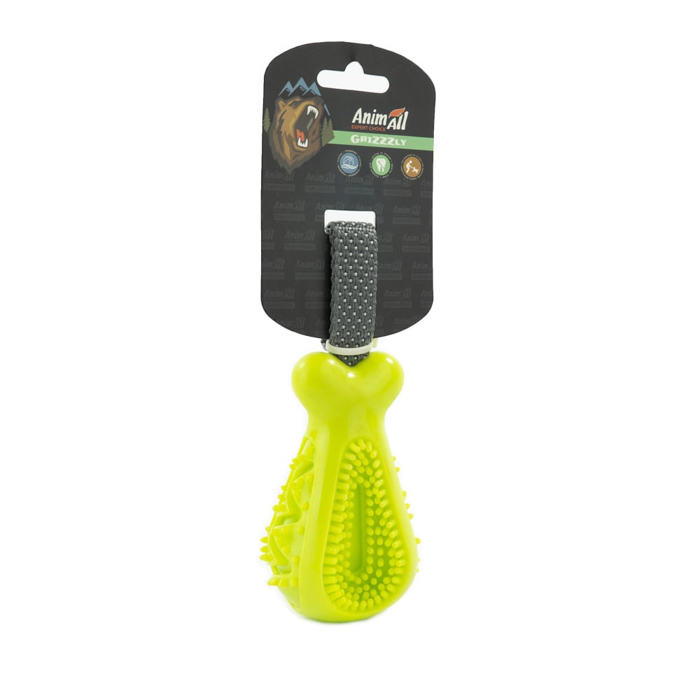 Іграшка AnimAll GrizZzly Куряча ніжка, для собак, 25×7.2×5.8 см, зелена