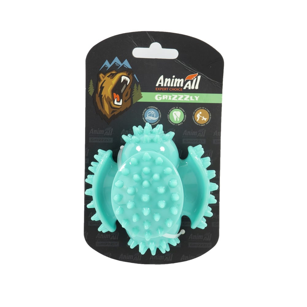 Іграшка AnimAll GrizZzly мультифункціональний м'яч, для собак, 9.3 см, м'ятна