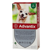 Bayer Advantix краплі від бліх та кліщів для собак вагою до 4 кг