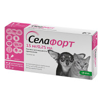KRKA Селафорт капли от блох, клещей и гельминтов для собак и кошек весом до 2.5 кг, 1 пипетка