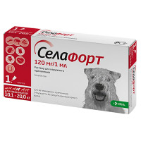 KRKA Селафорт капли от блох, клещей и гельминтов для собак весом 10.1-20 кг, 1 пипетка