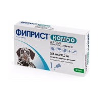 KRKA Фиприст Комбо капли от блох и клещей для собак весом 20-40 кг, 2.68 мл×3 пипетки