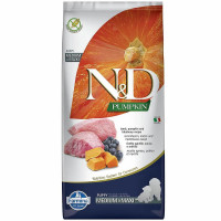 Farmina N&D беззерновий сухий корм для цуценят великих та середніх порід, ягня з гарбузом та чорницею, 12 кг
